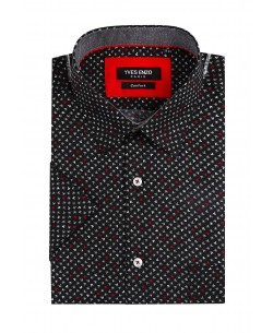1506365-03 Black ROSSO prints sleeveless shirt comfort fit