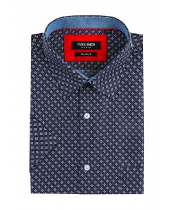 1506365-08 Navy blue CAMPO prints sleeveless shirt comfort fit