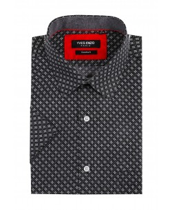 1506365-09 Black CAMPO prints sleeveless shirt comfort fit
