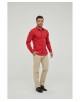 SLIM1009-22 Chemise unie rouge en slim fit