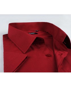 BIG-7301-73 Burgundy short sleeves shirt XL au 5XL