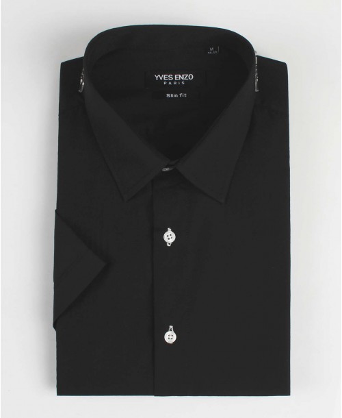 SLIM5301-10 Black sleeveless shirt slim fit