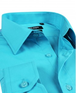 YE-205 Turquoise blue regular fit shirt