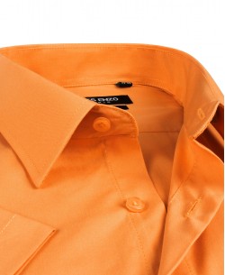 YE-2306 Chemisette orange popeline de coton en confort fit