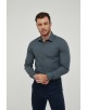SLIM1009-19 Chemise unie gris anthracite en slim fit