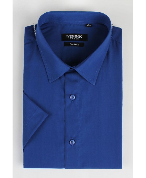 SLIM5301-8 Royal blue sleeveless shirt slim fit