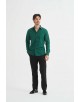 SLIM1009-81 Chemise unie verte foncé saumon en slim fit