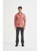 SLIM1009-81 Chemise unie terracotta en slim fit