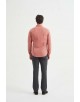 SLIM1009-81 Chemise unie terracotta en slim fit