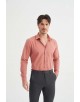 SLIM1009-81 Chemise unie terracotta en slim fit