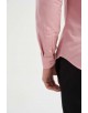 SLIM1009-83 Chemise unie rose saumon en slim fit