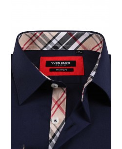 1506234-4 Chemise marine à carreaux TARTAN coupe confort