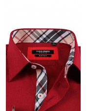 1506234-5 Chemise bordeaux carreaux TARTAN coupe confort