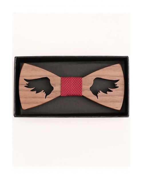 BT-136 Noeud papillon en bois avec pochette