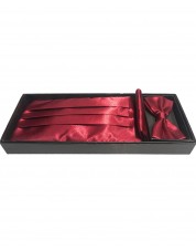 05002 Coffret cérémonie: Noeud papillon, ceinture smoking & pochette - Rouge