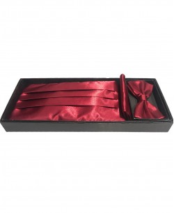 05002 Coffret cérémonie: Noeud papillon, ceinture smoking & pochette - Rouge