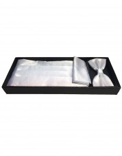 05003 Coffret cérémonie: Noeud papillon, ceinture smoking & pochette - Blanc