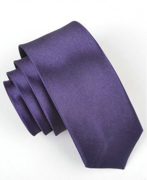 CF-20 Cravate skinny violette en satin