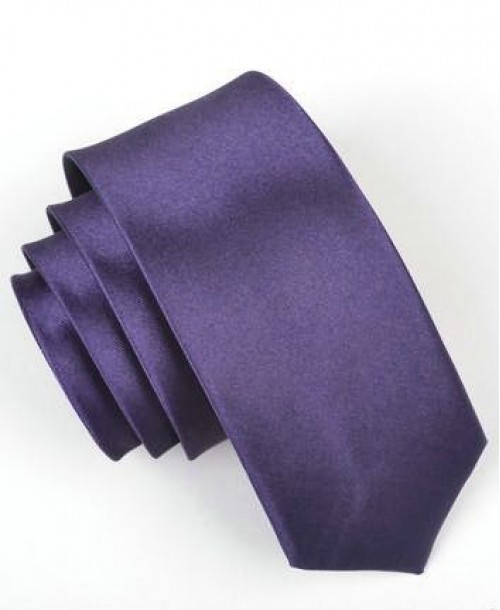 CF-20 Cravate skinny violette en satin