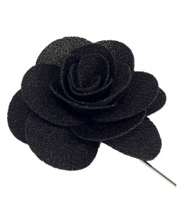 Black flower lapel pin