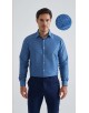1506203-06 Chemise coupe droite à motifs - Bleu