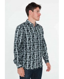 1506228-02 Green shirt OMBRA prints comfort fit