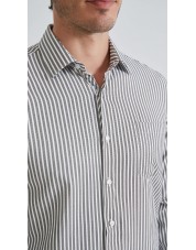 1506244-4 Chemise à rayures coupe confort - Noir