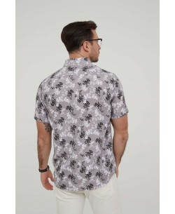 1506366-06 Grey CAMELIA prints sleeveless shirt comfort fit