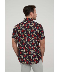 1506366-07 Black CAMELIA prints sleeveless shirt comfort fit