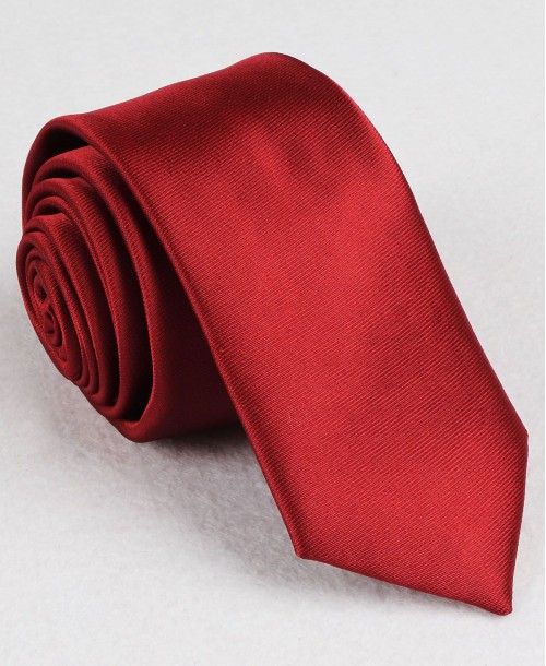 CRHQ-08 Cravate fine rouge bordeaux