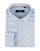 KIDS-905-5 Chemise bleu ciel piqué à motifs DÉFILÉ pour enfant de 6 à 16 ans