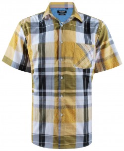 1506353-5 Golden checks sleeveless shirt comfort fit