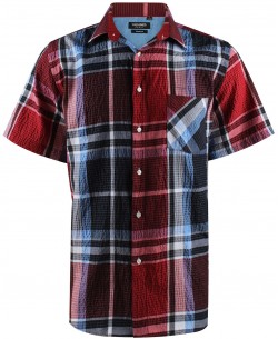 1506353-7 Red and black checks sleeveless shirt comfort fit