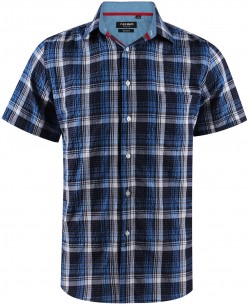 1506354-3 Blue checks sleeveless shirt comfort fit