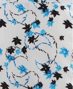SLIM5282-3 White shirt BLOSSOM prints slim fit