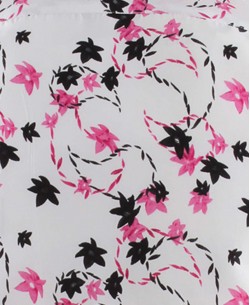 SLIM5282-5 White shirt BLOSSOM prints slim fit