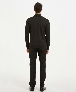 YE-6740-3 Shawl neck black  jumper