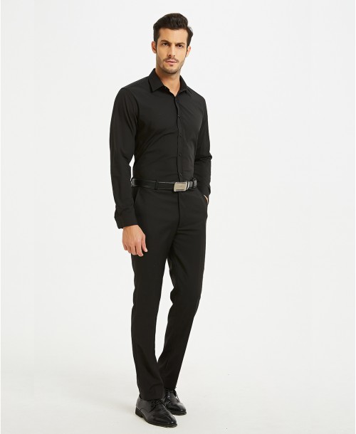 SLIM1009-10M Black shirt slim fit "M Size"