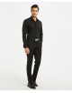 SLIM1009-10M Chemise unie noire taille M en slim fit