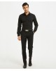 SLIM1009-10M Chemise noire taille M slim fit