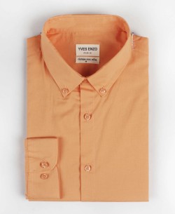 VOIL-C-7 Chemise orange en voile de coton