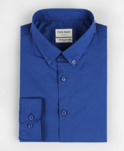 VOIL-C-9 Royal blue cotton veil shirt