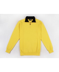 YE-6738-61 High zip neck yellow jumper
