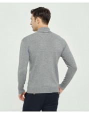YE-6740-6 Shawl neck grey vintage jumper