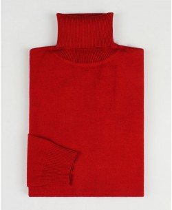 YE-6741-71 Pull col roulé rouge