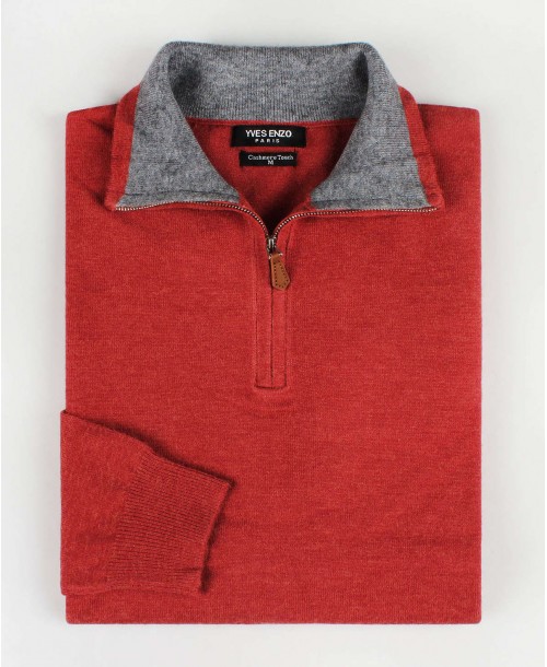 GT38-55 High zip neck red vintage jumper 2XL to 5XL