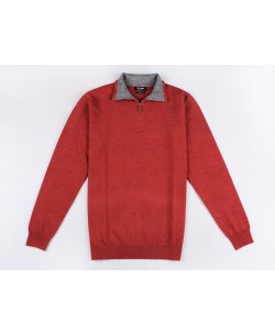 GT38-55 High zip neck red vintage jumper 2XL to 5XL