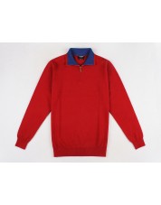GT38-71 High zip neck red jumper 2XL to 5XL