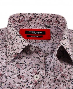 SLIM5033-2 Pink shirt LAND prints slim fit