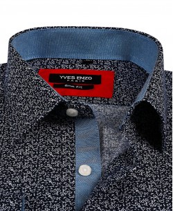 SLIM5034-6 Navy blue shirt ETRA prints slim fit
